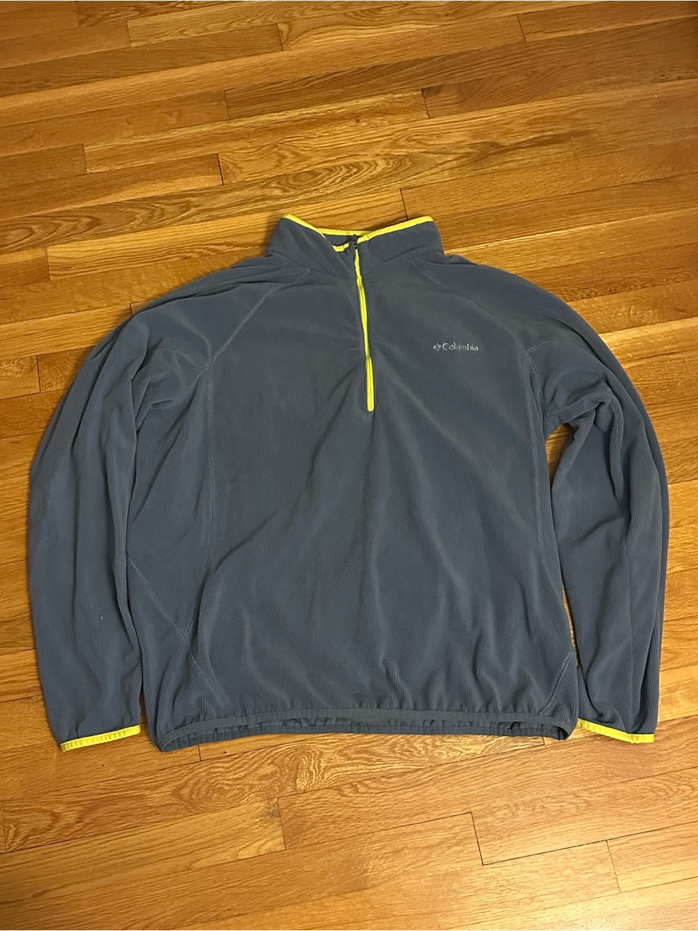 Columbia Men's Slate Blue Quarter-Zip Performance Fleece with Yellow Trim